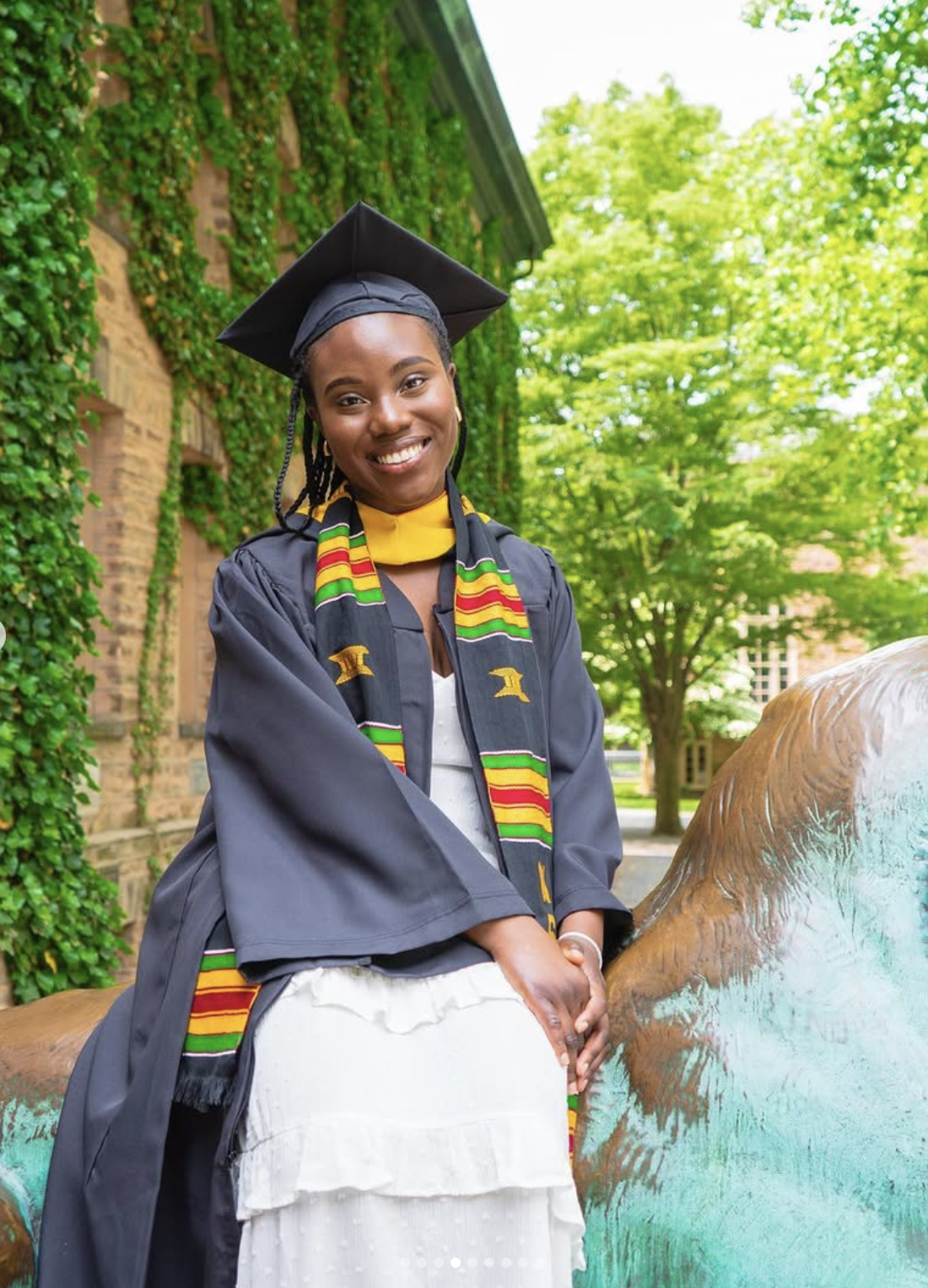 Woman in graduation attire
